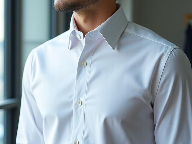 上質なコットン製のエレガントなビジネスシャツ